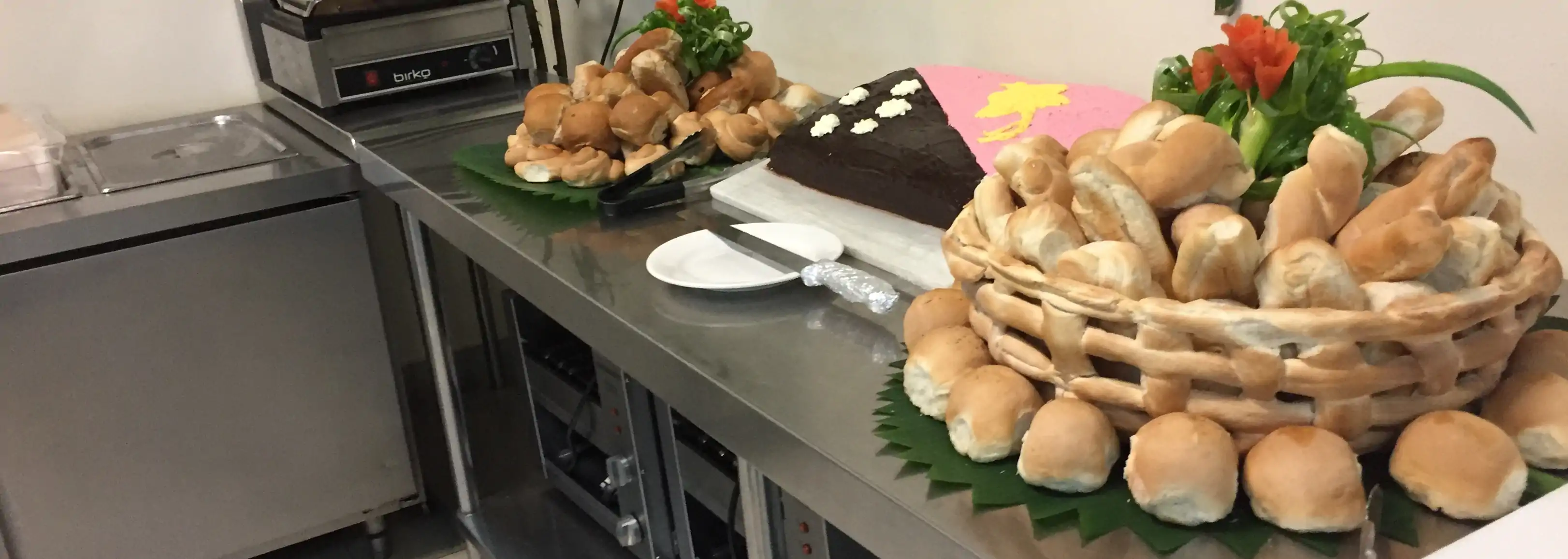 Camp dining hall and prepared food