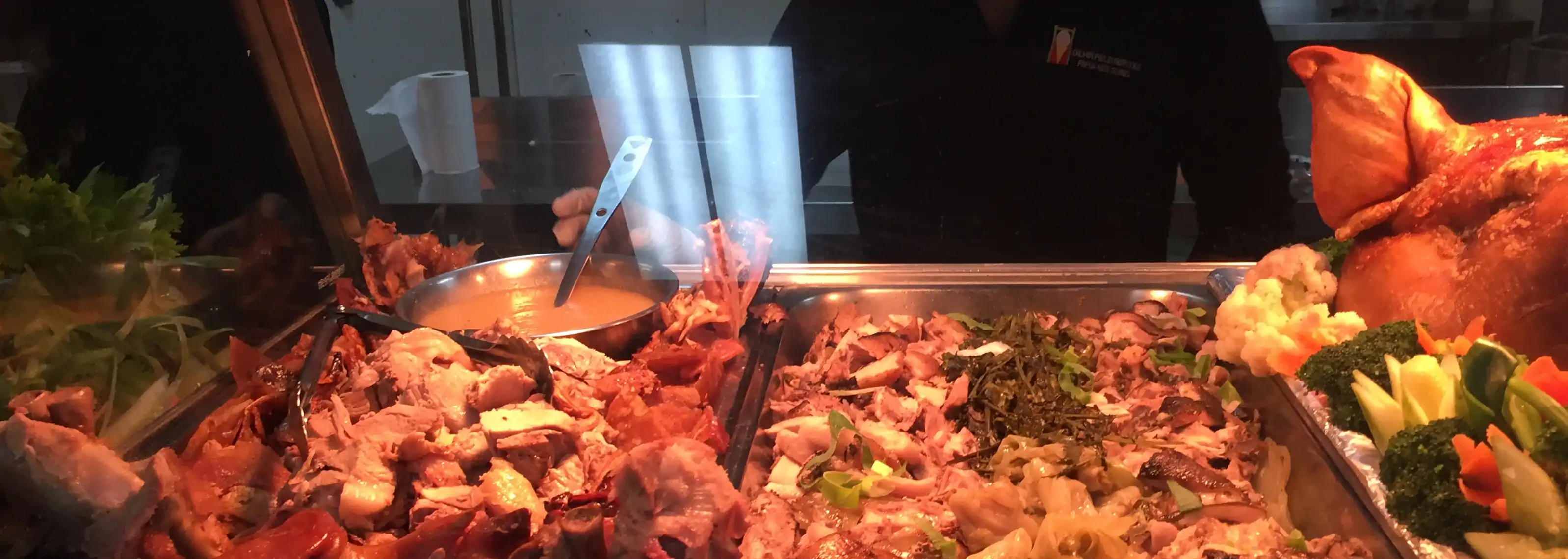 Camp dining hall and prepared food