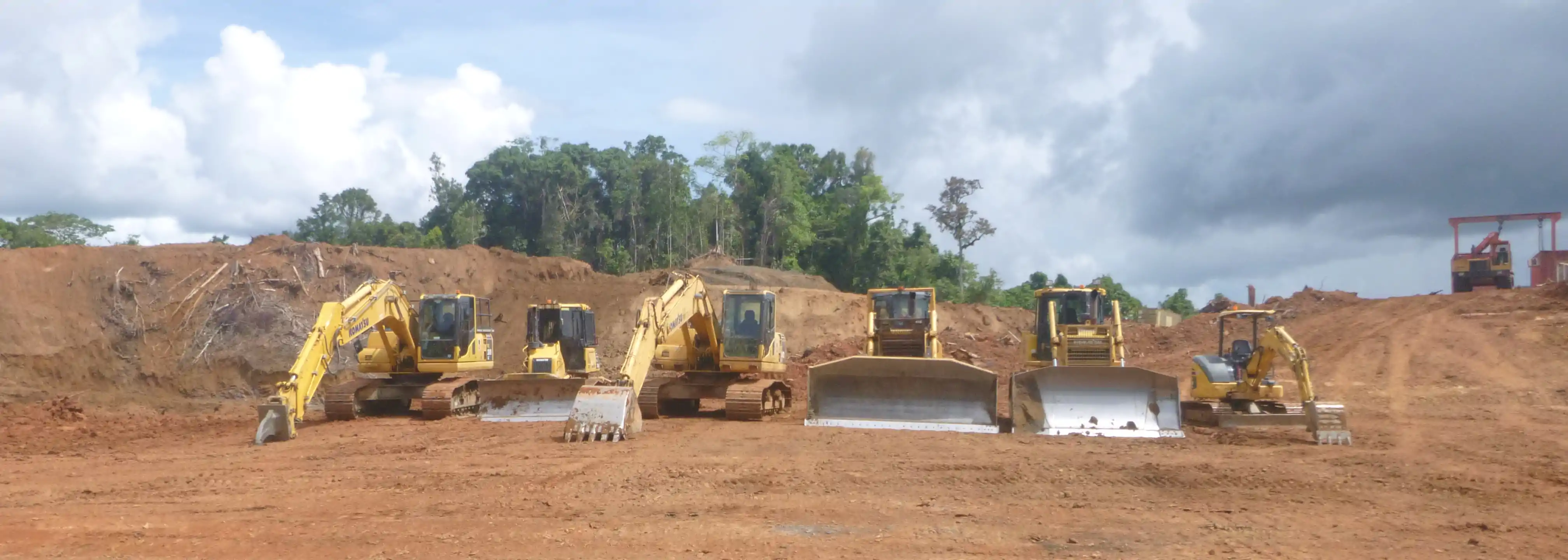 Heavy equipment performing civil works