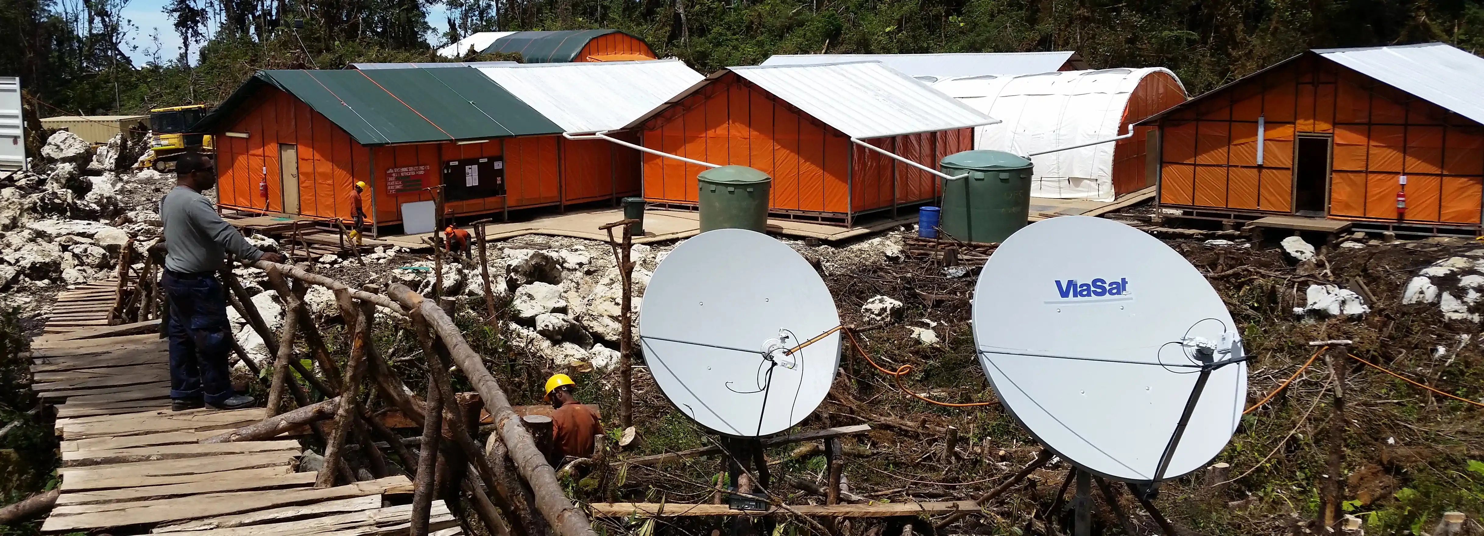 Satellite communication equipment in a remote location